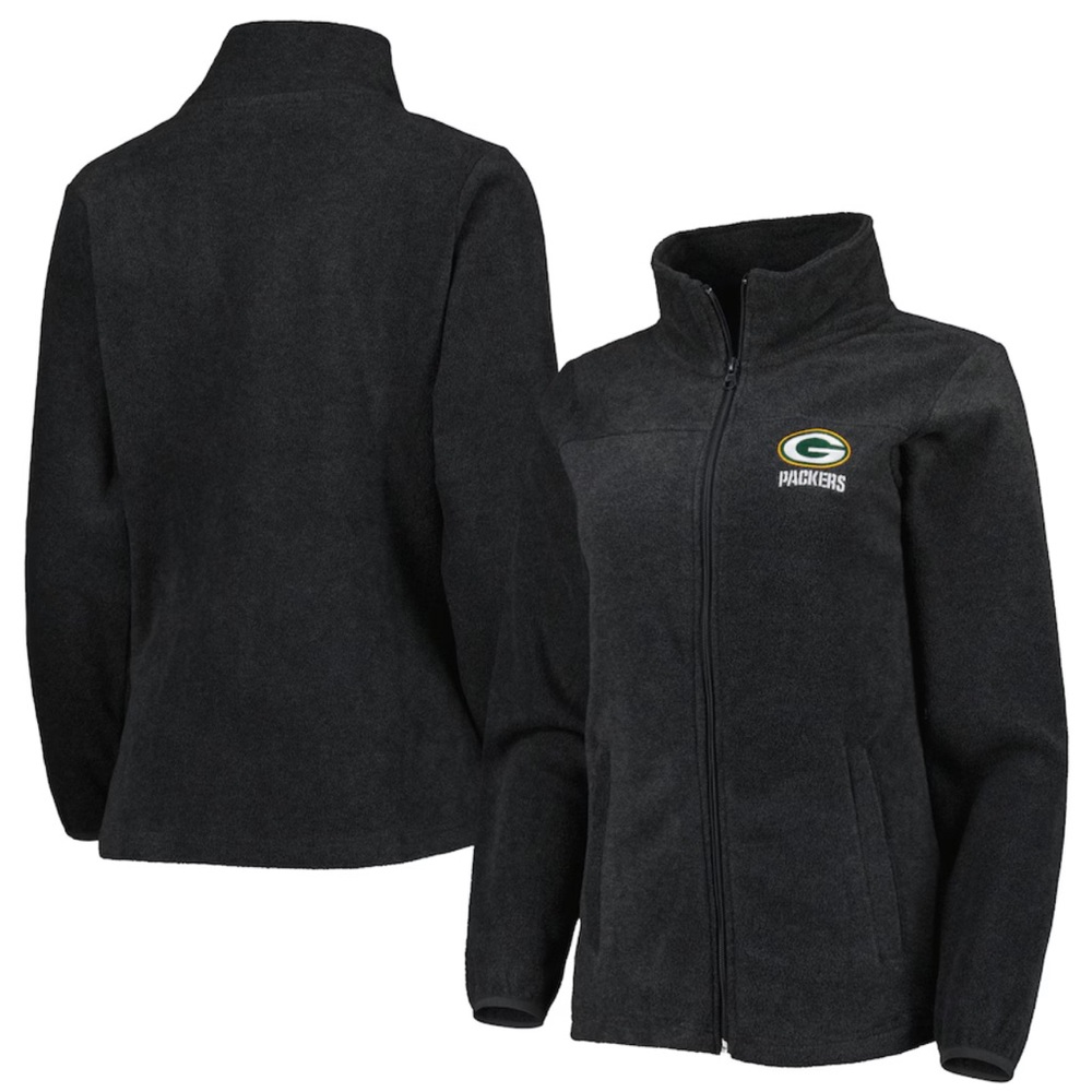 NWT Green Bay Packers Dunbrooke Hayden Polar Fleece Full Zip in Charcoal